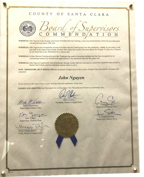 County of Santa Clara (Board of Supervisors Commendation)